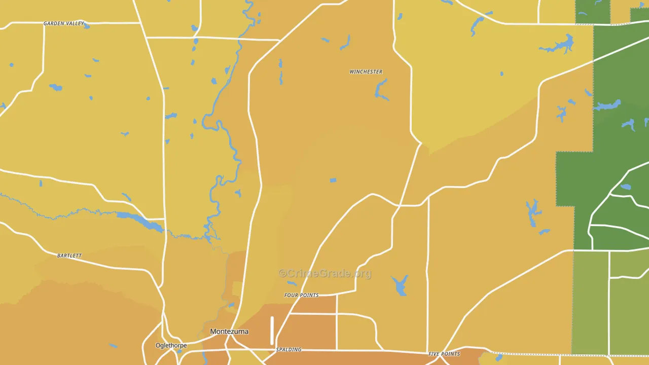 Five Points, GA Map of Vehicle Theft Rates