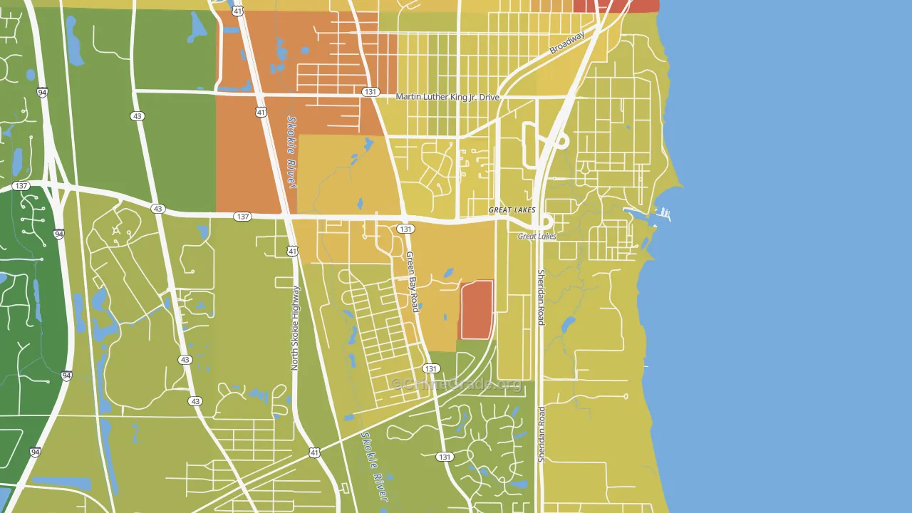 Five Points, Great Lakes, IL Map of Vehicle Theft Rates