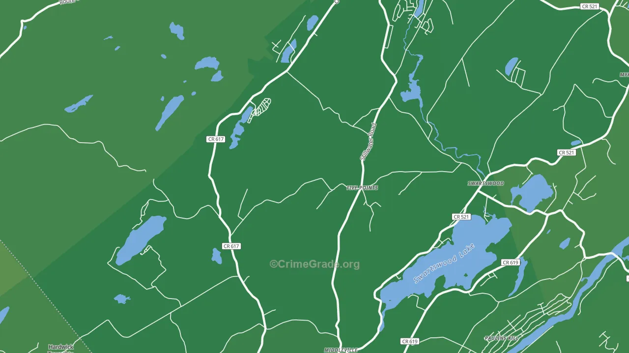 Five Points, NJ Map of Vehicle Theft Rates