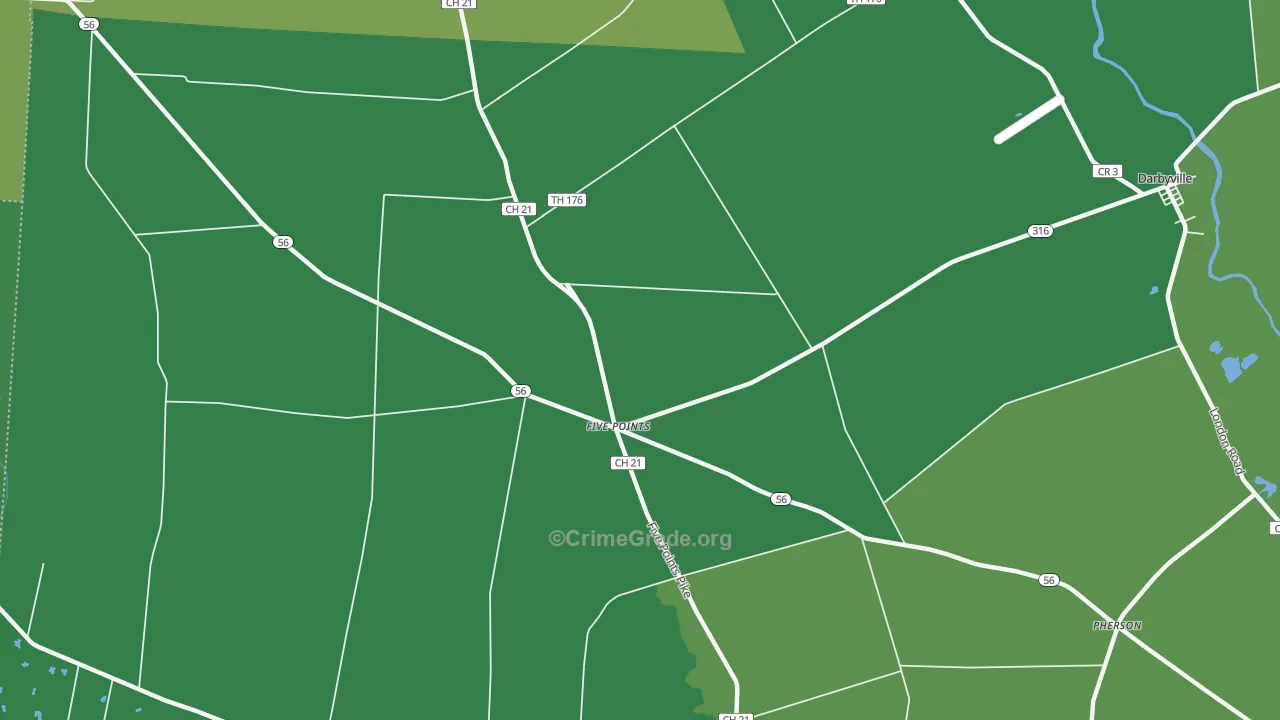 Five Points, OH Map of Vehicle Theft Rates