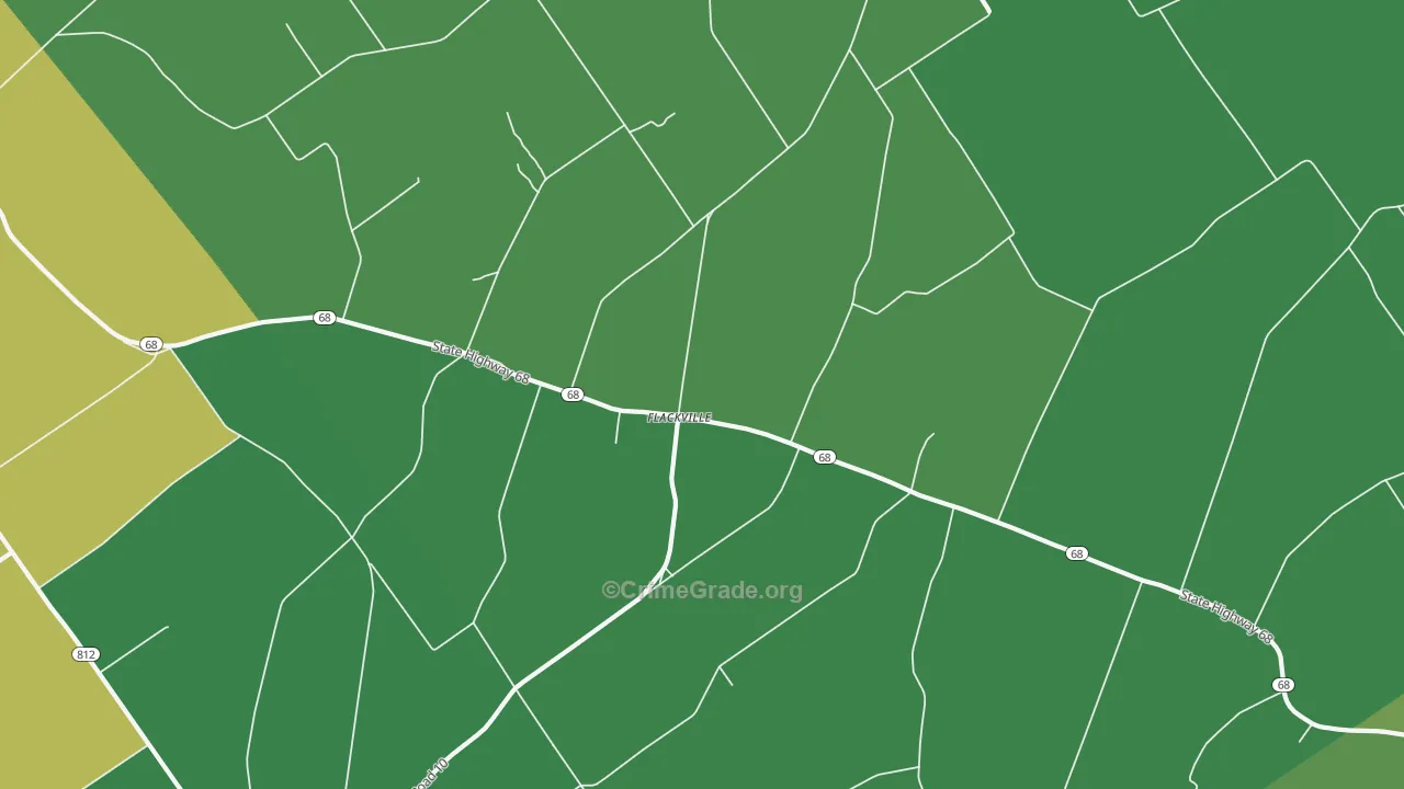 Flackville, NY Map of Vehicle Theft Rates