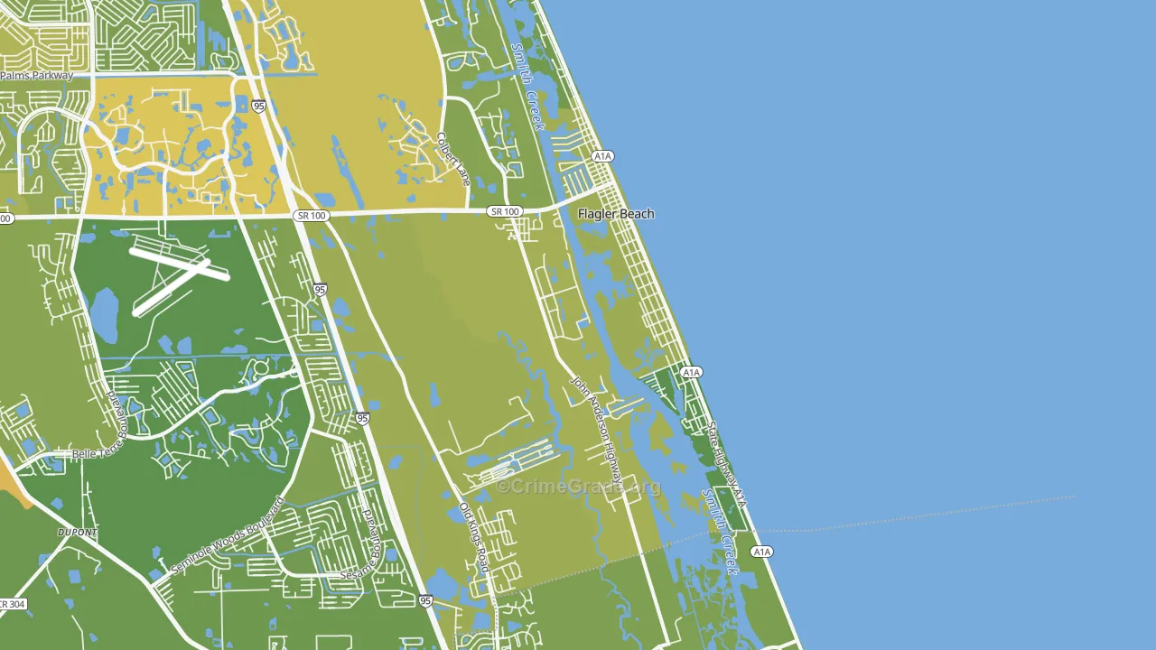Flagler Beach, FL Map of Vehicle Theft Rates