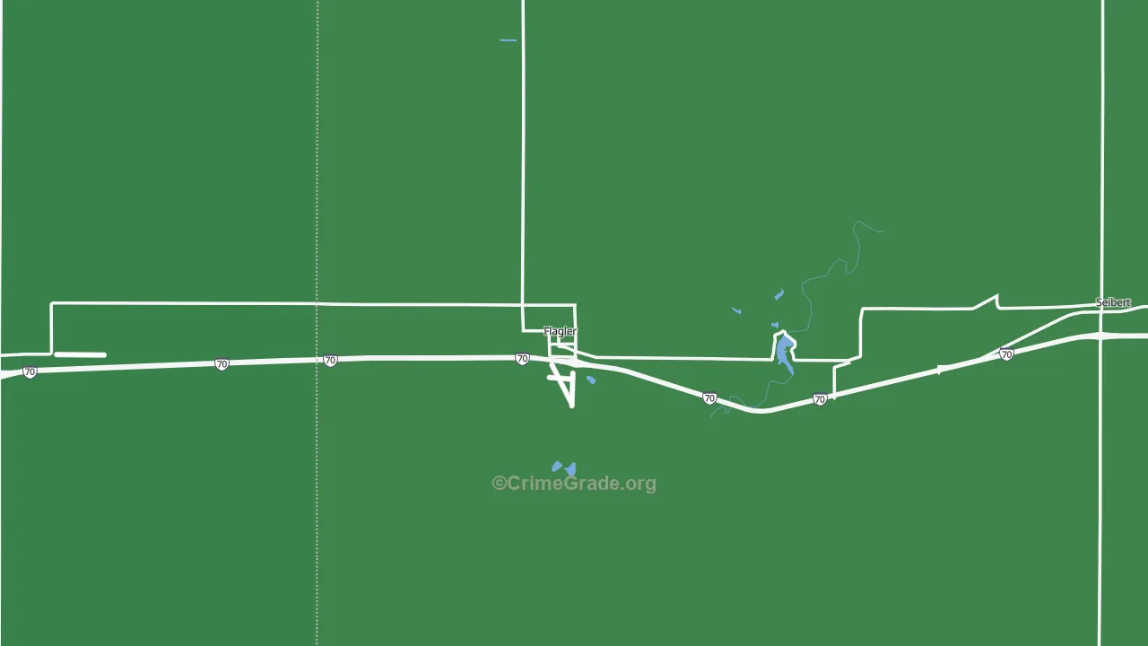 Flagler, CO Map of Vehicle Theft Rates