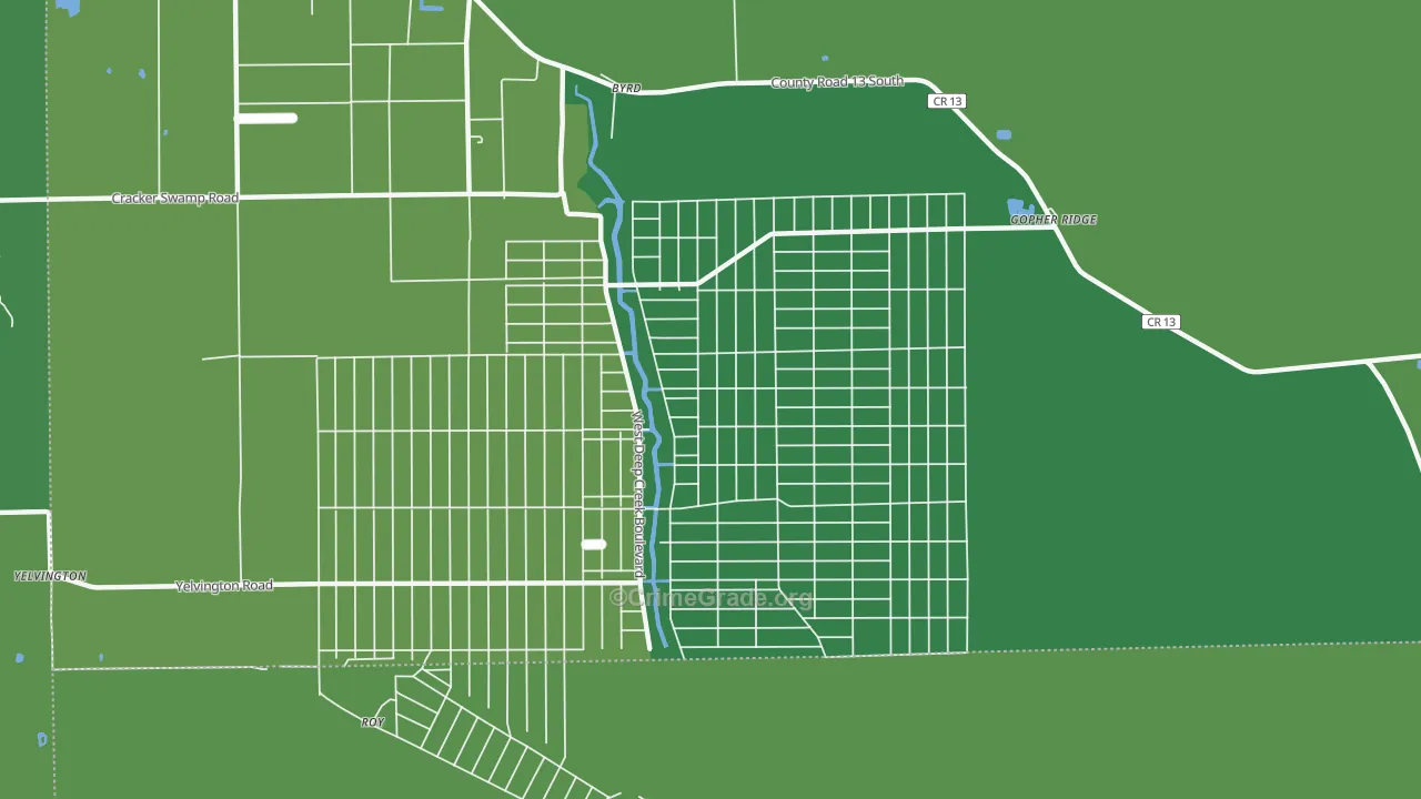 Flagler Estates, FL Map of Vehicle Theft Rates