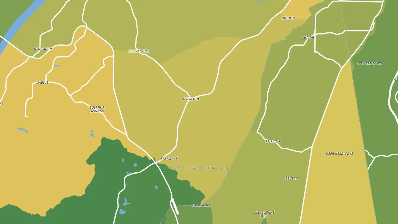 Flat Rock, AL Map of Vehicle Theft Rates
