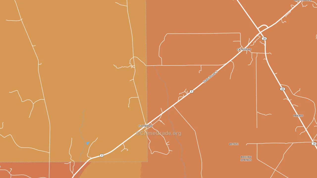 Flatwood, AL Map of Vehicle Theft Rates