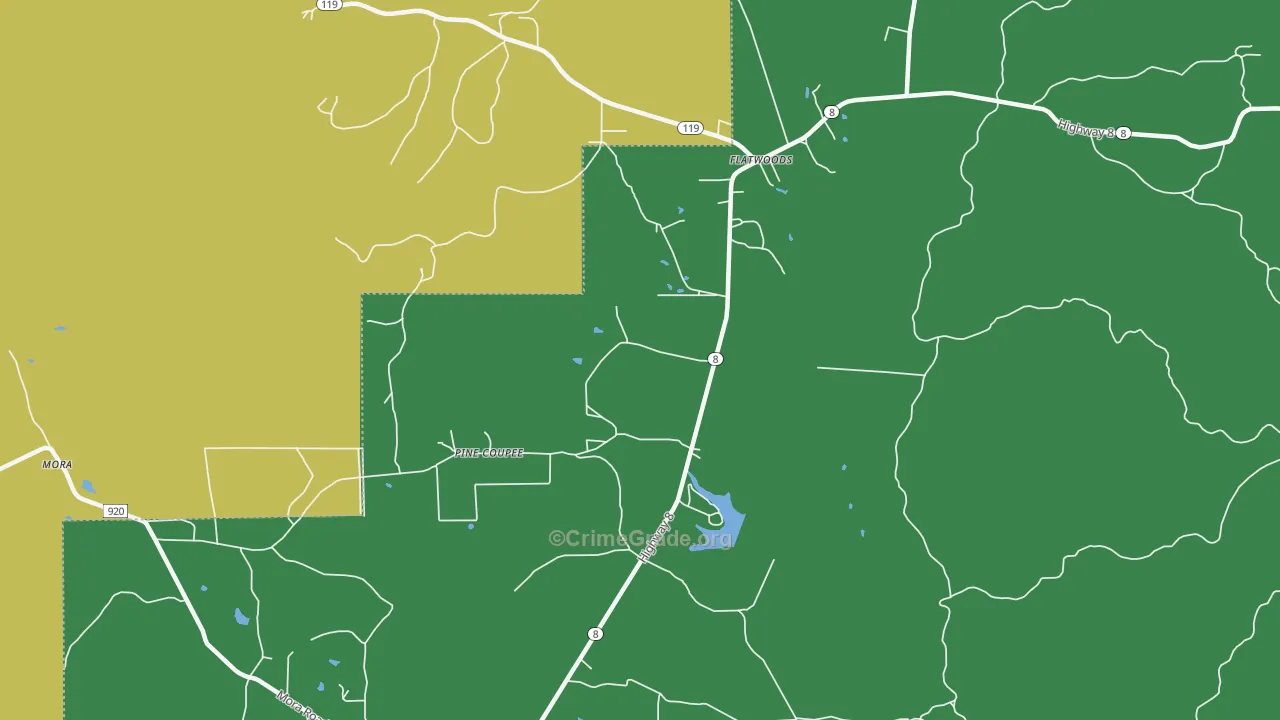 Flatwoods, LA Map of Vehicle Theft Rates