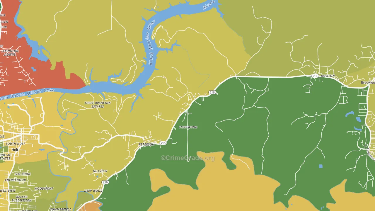 Fleetwood, AL Map of Vehicle Theft Rates