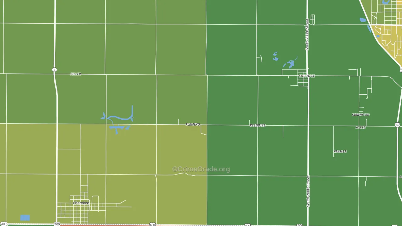 Fleming, KS Map of Vehicle Theft Rates