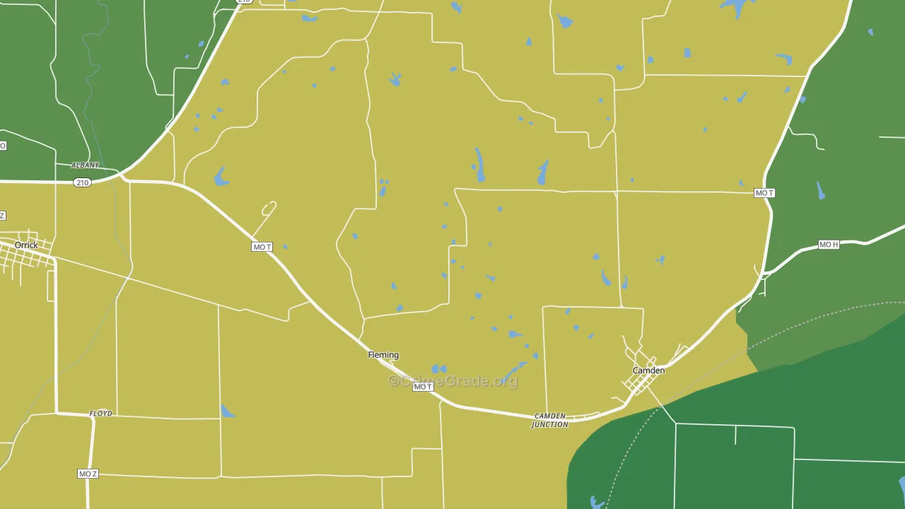 Fleming, MO Map of Vehicle Theft Rates