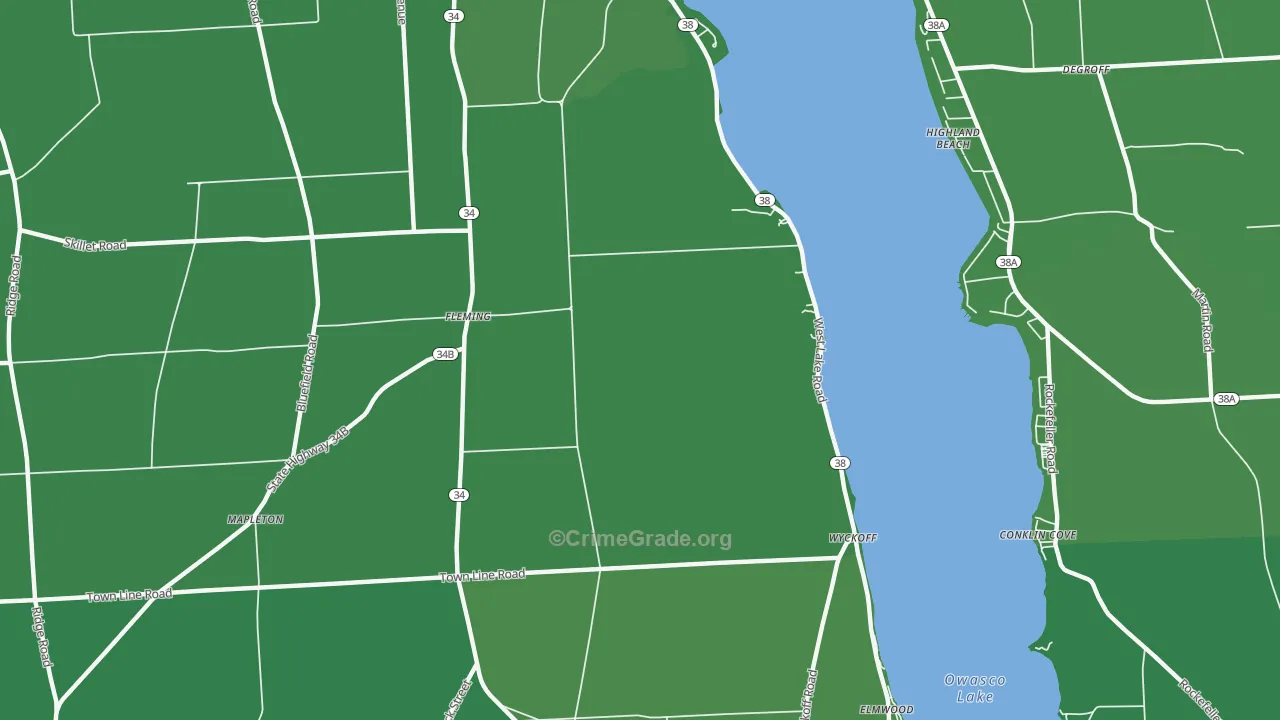Fleming, NY Map of Vehicle Theft Rates