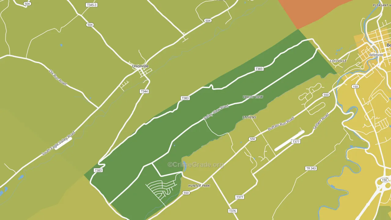 Fleming, PA Map of Vehicle Theft Rates