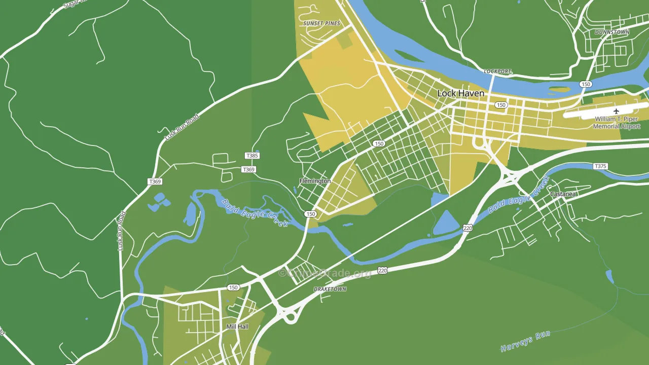 Flemington, PA Map of Vehicle Theft Rates