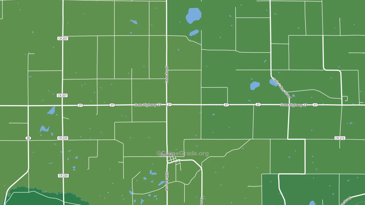 Flensburg, MN Map of Vehicle Theft Rates