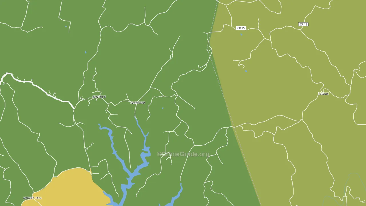 Fletcher, WV Map of Vehicle Theft Rates