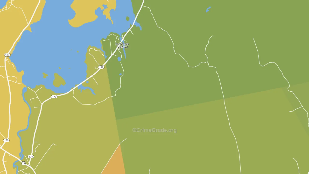 Fletchers Landing, ME Map of Vehicle Theft Rates