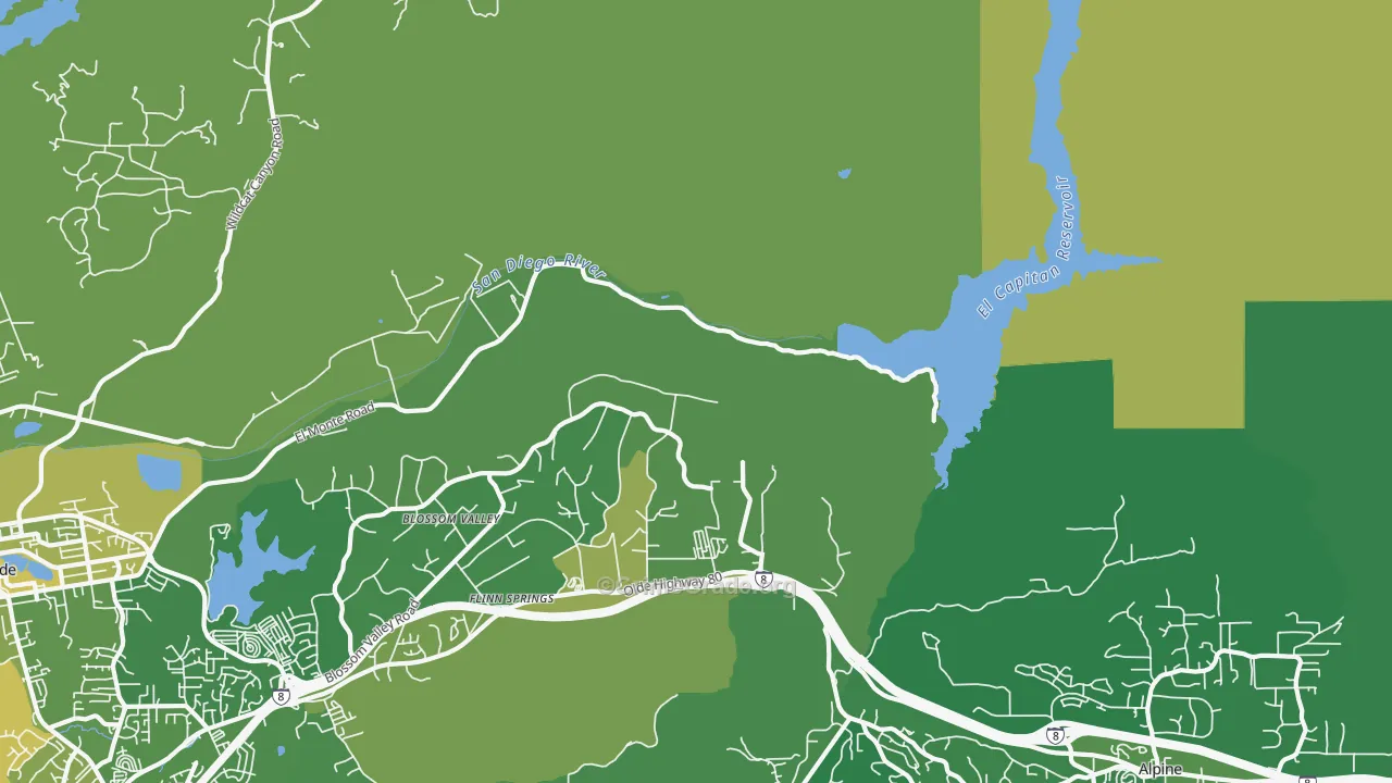 Flinn Springs, CA Map of Vehicle Theft Rates
