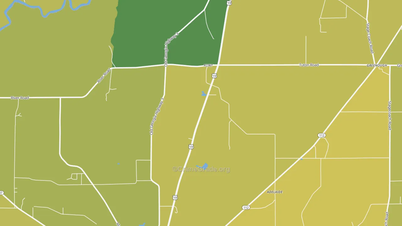 Flint, GA Map of Vehicle Theft Rates