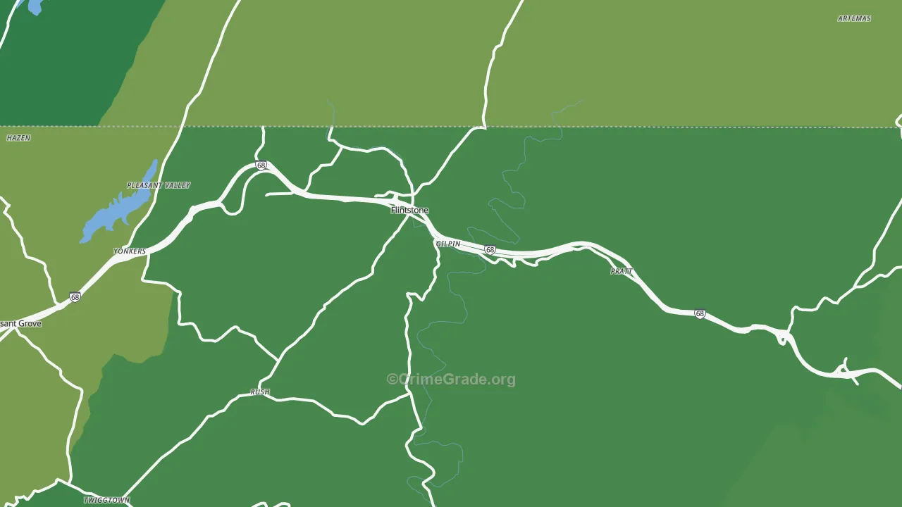 Flintstone, MD Map of Vehicle Theft Rates