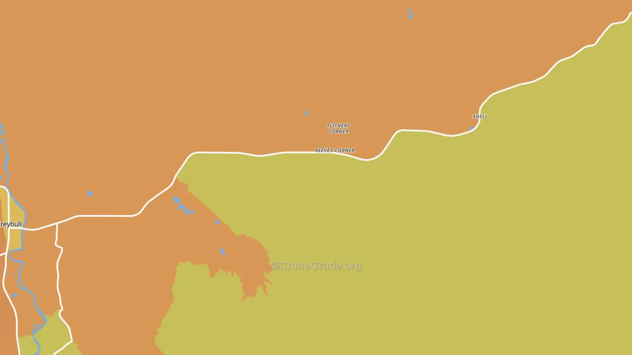 Flitners Corner, WY Map of Vehicle Theft Rates