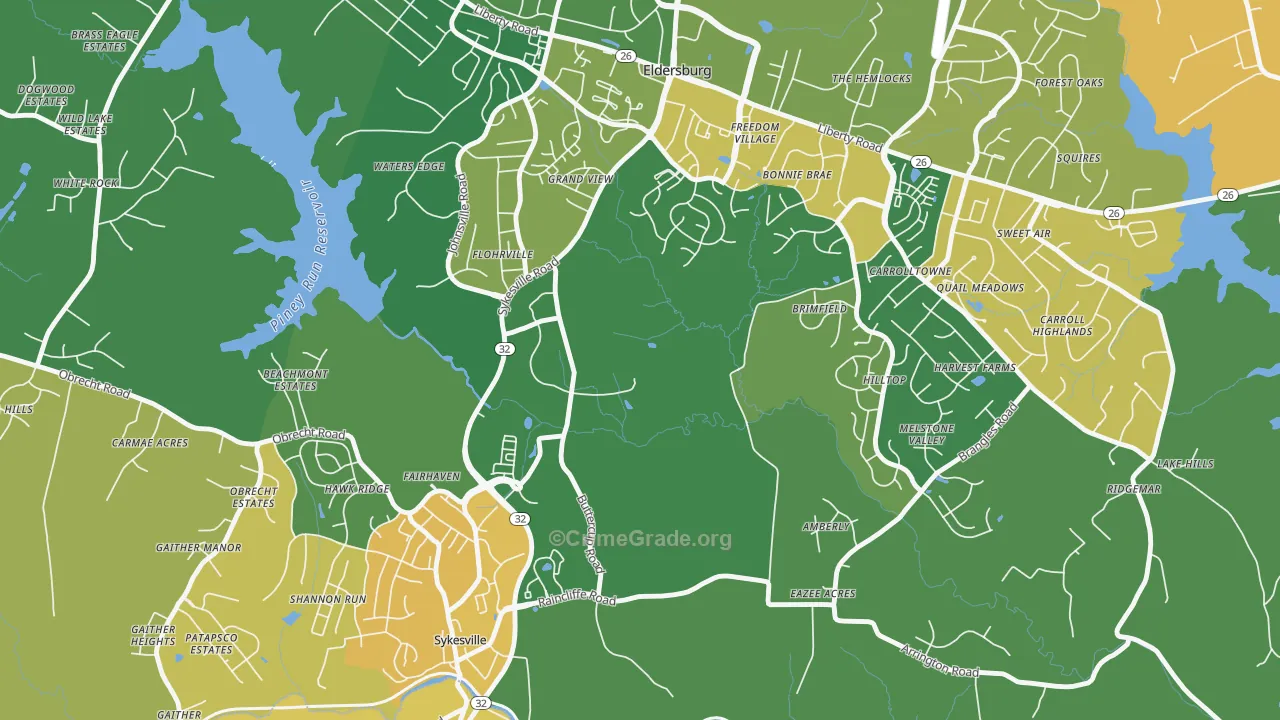 Flohrville, MD Map of Vehicle Theft Rates