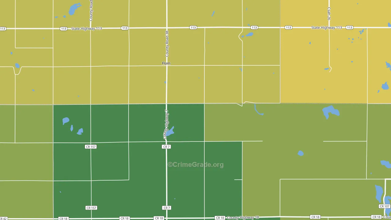 Flom, MN Map of Vehicle Theft Rates