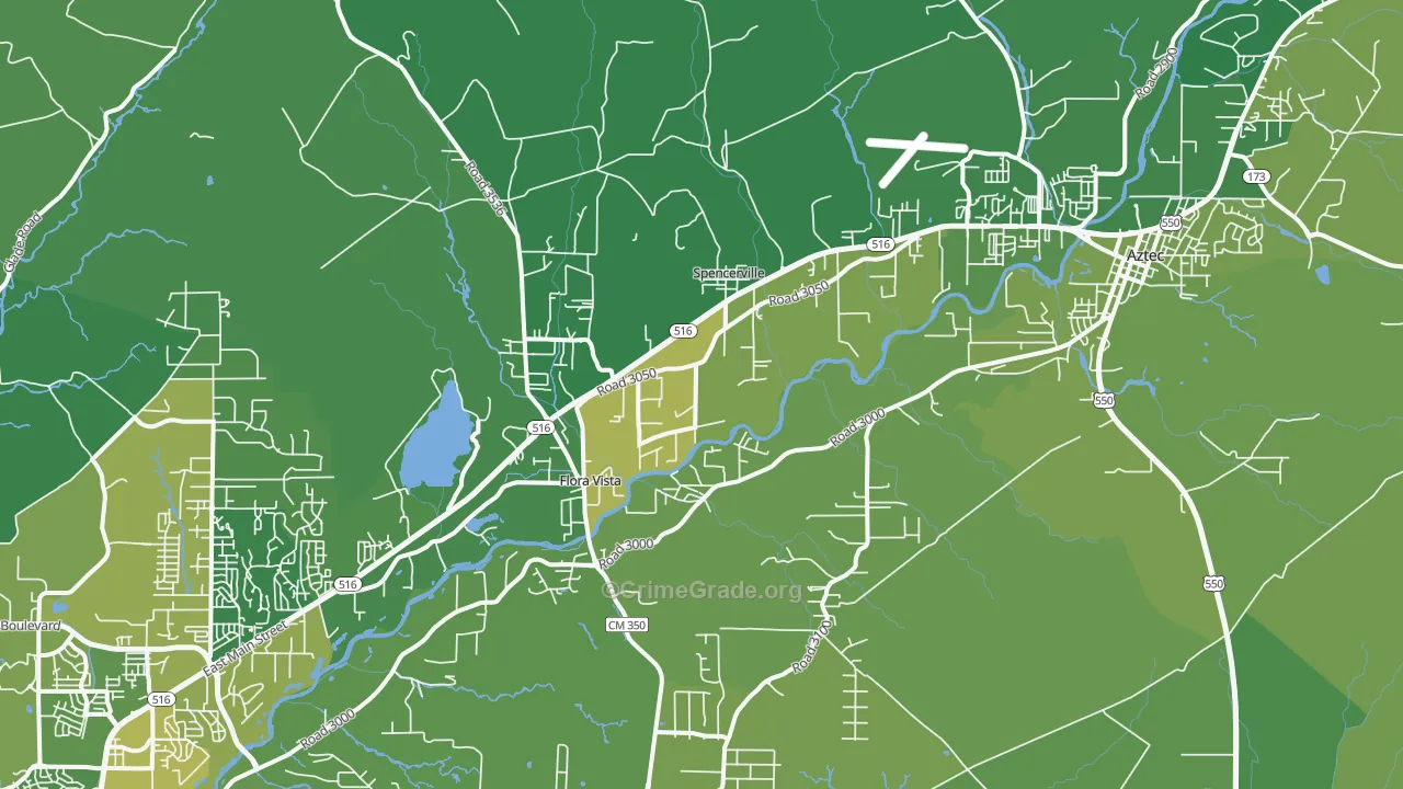 Flora Vista, NM Map of Vehicle Theft Rates