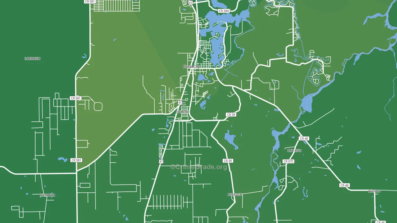 Floral City, FL Map of Vehicle Theft Rates