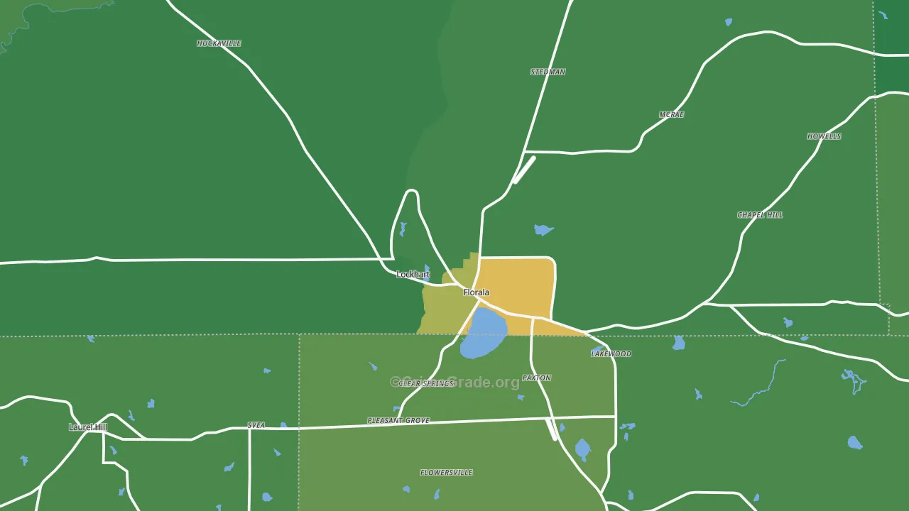 Florala, AL Map of Vehicle Theft Rates