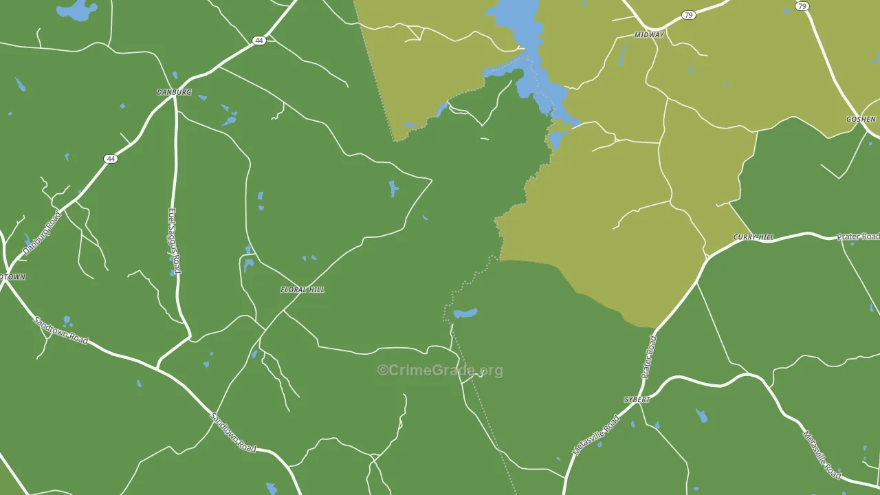 Floralhill, GA Map of Vehicle Theft Rates