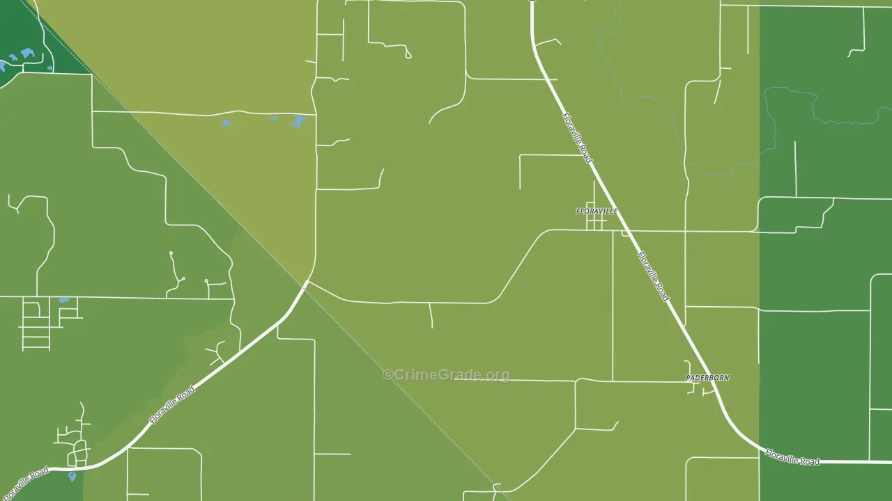 Floraville, IL Map of Vehicle Theft Rates