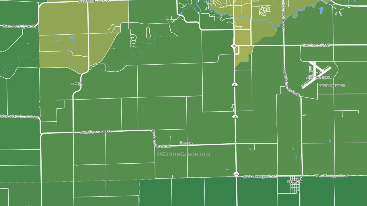 Florence, IL Map of Vehicle Theft Rates