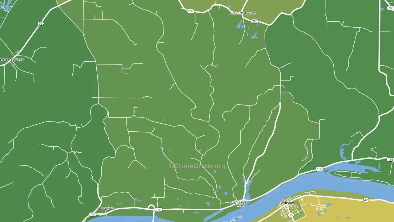 Florence, IN Map of Vehicle Theft Rates
