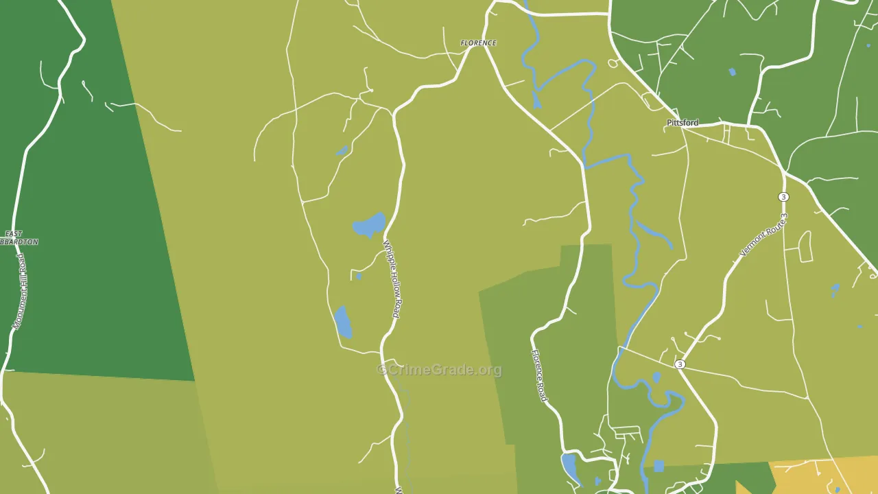 Florence, VT Map of Vehicle Theft Rates