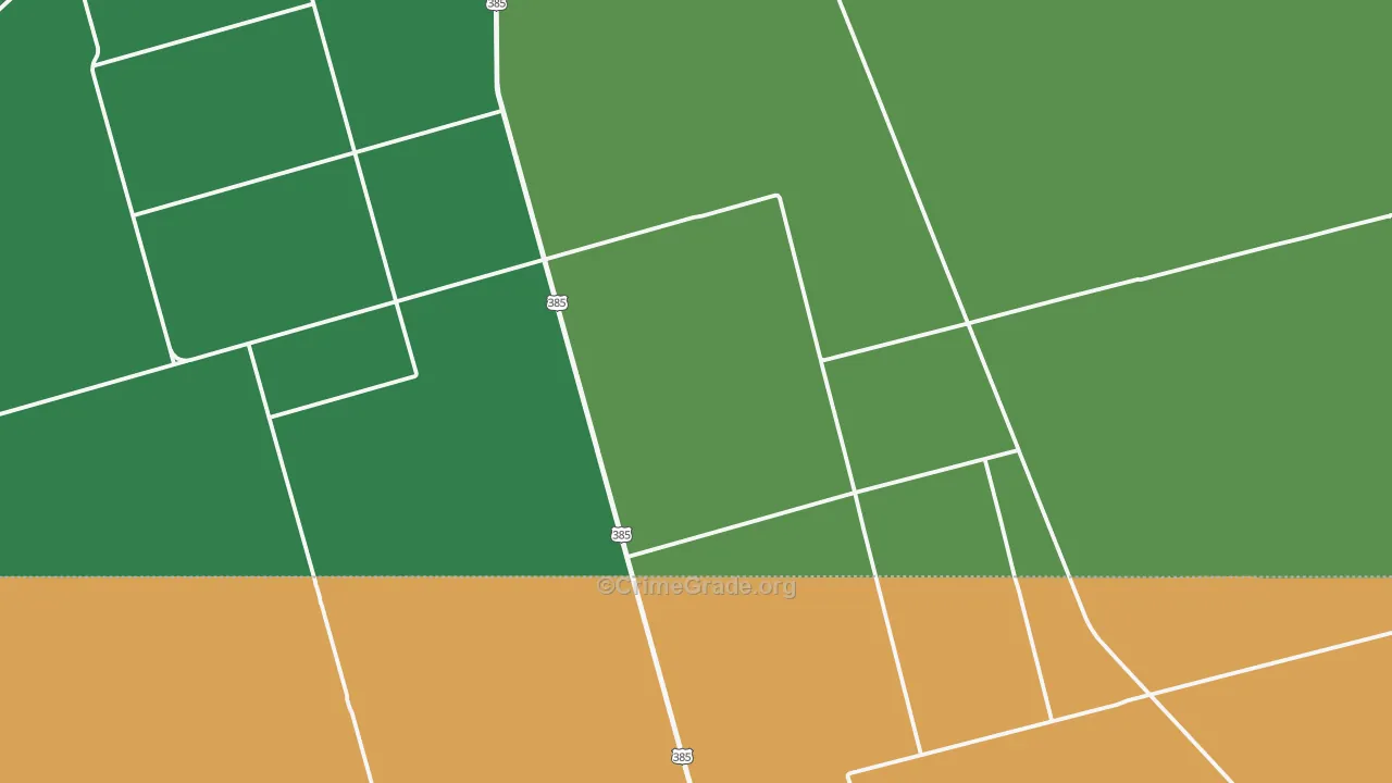 Florey, TX Map of Vehicle Theft Rates