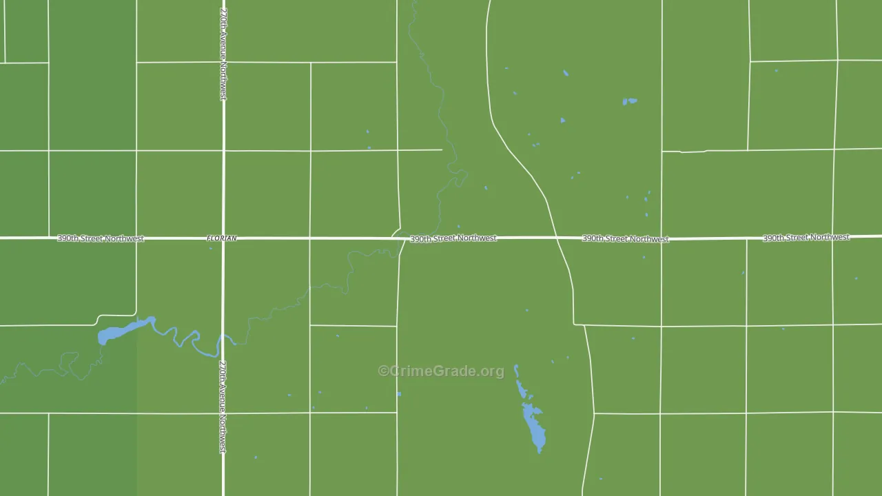 Florian, MN Map of Vehicle Theft Rates
