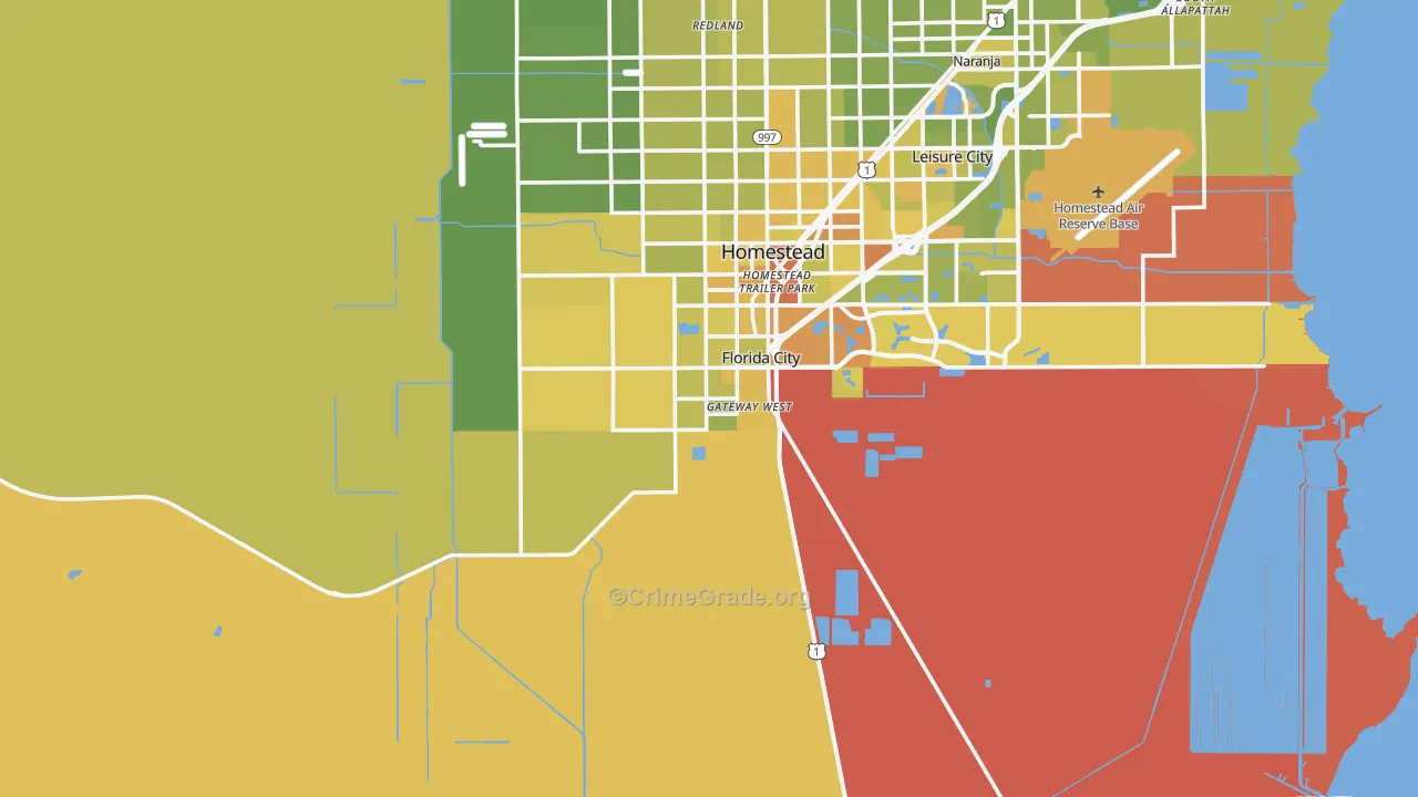 Florida City, FL Map of Vehicle Theft Rates
