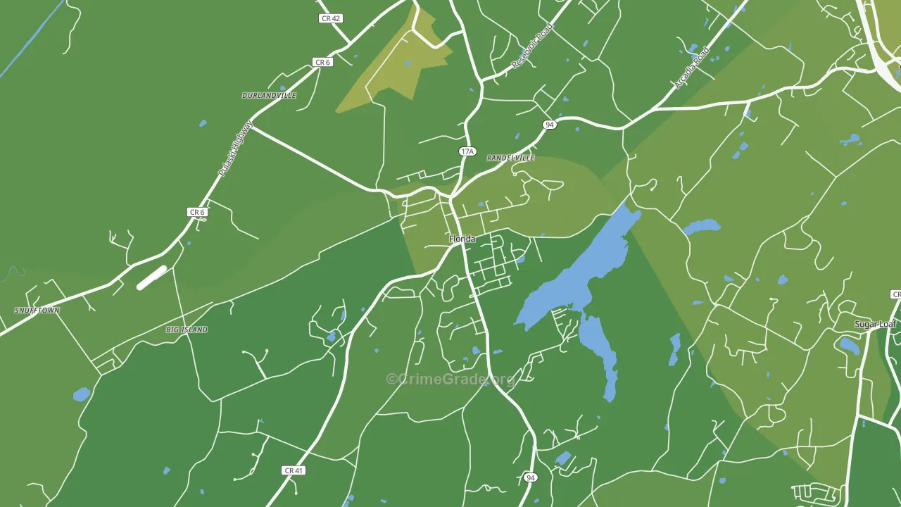 Florida, NY Map of Vehicle Theft Rates