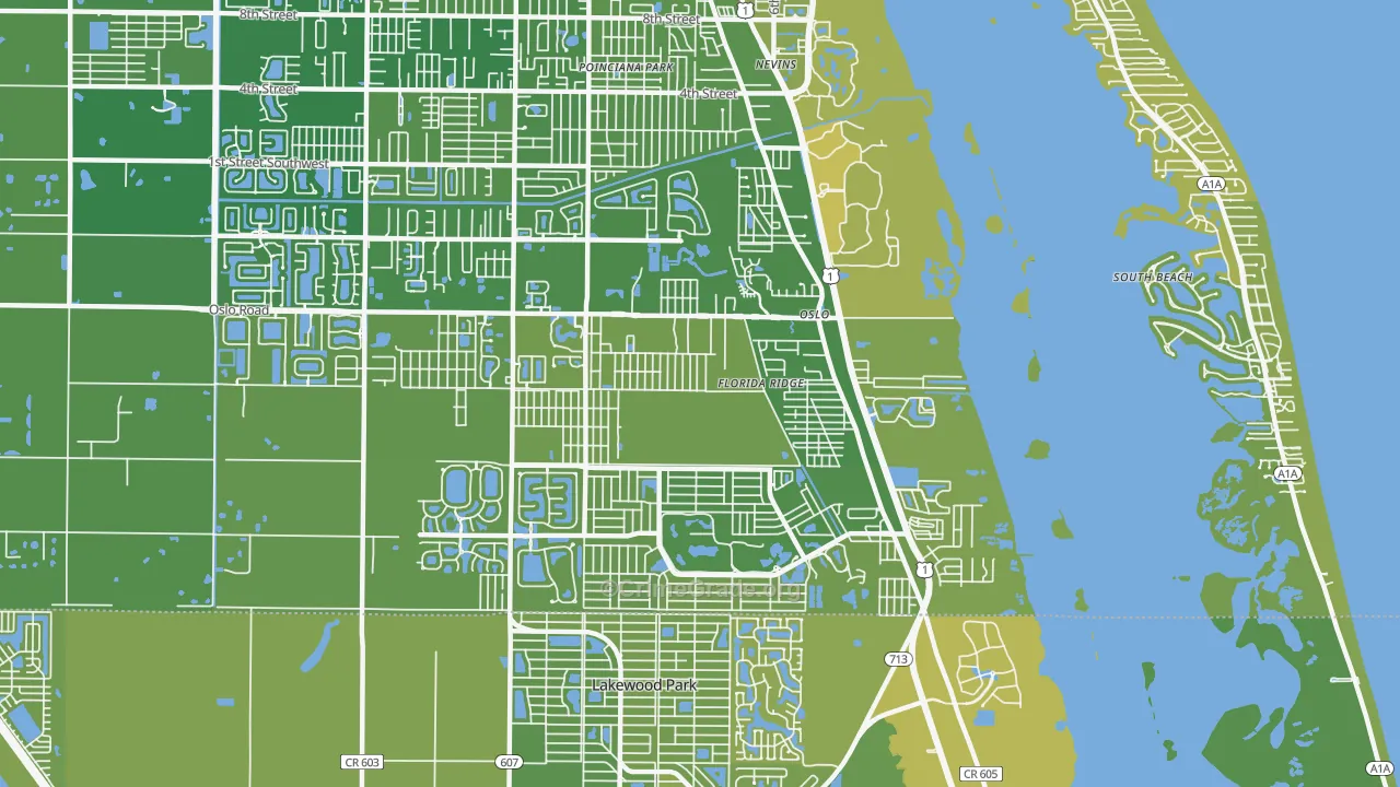 Florida Ridge, FL Map of Vehicle Theft Rates