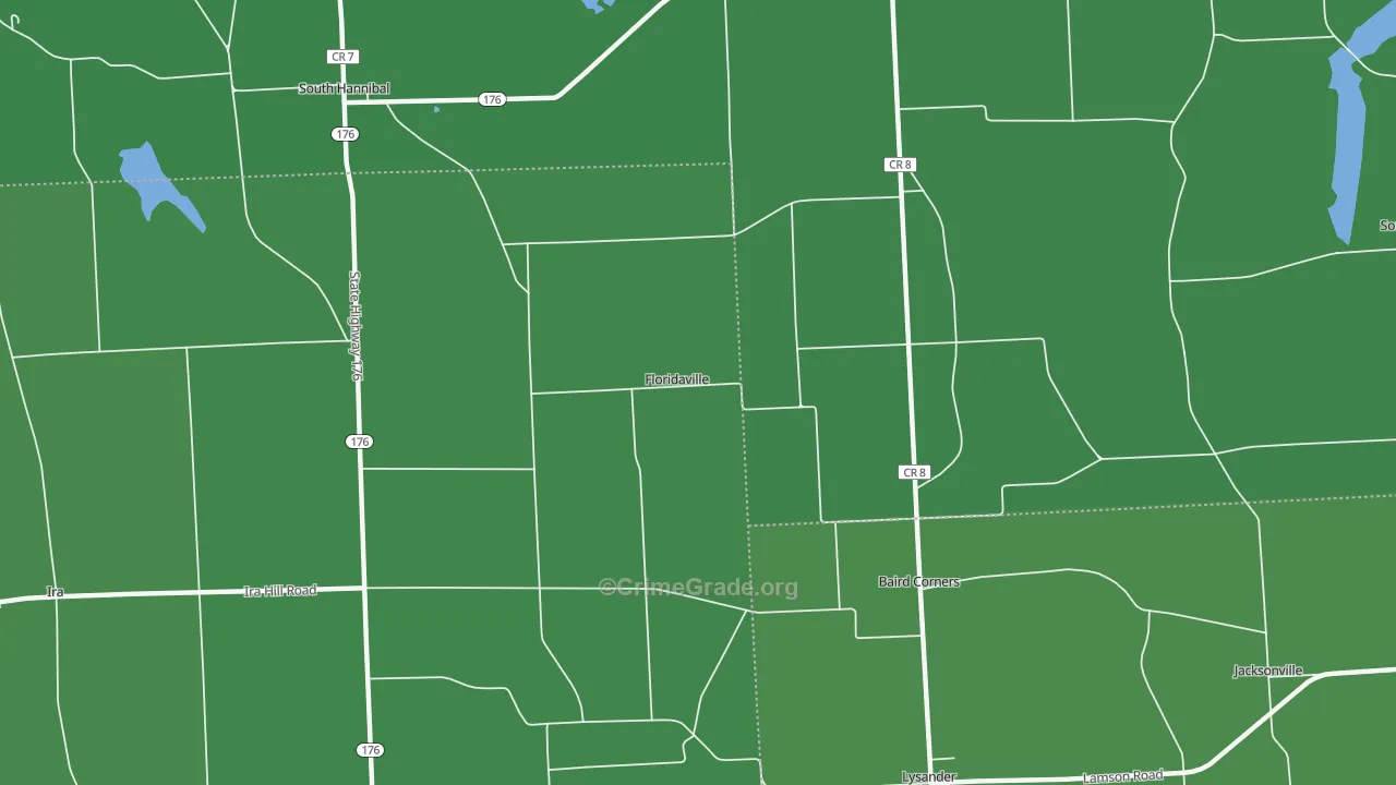 Floridaville, NY Map of Vehicle Theft Rates