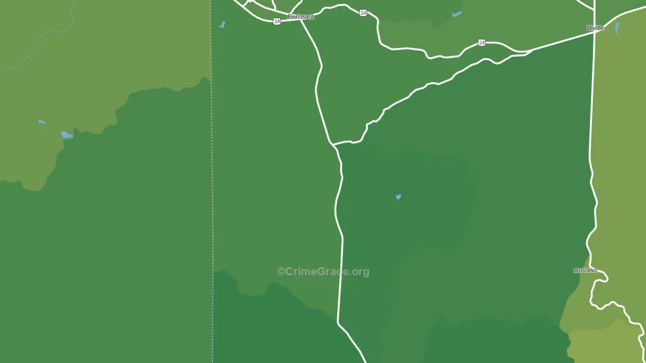 Florissant, CO Map of Vehicle Theft Rates