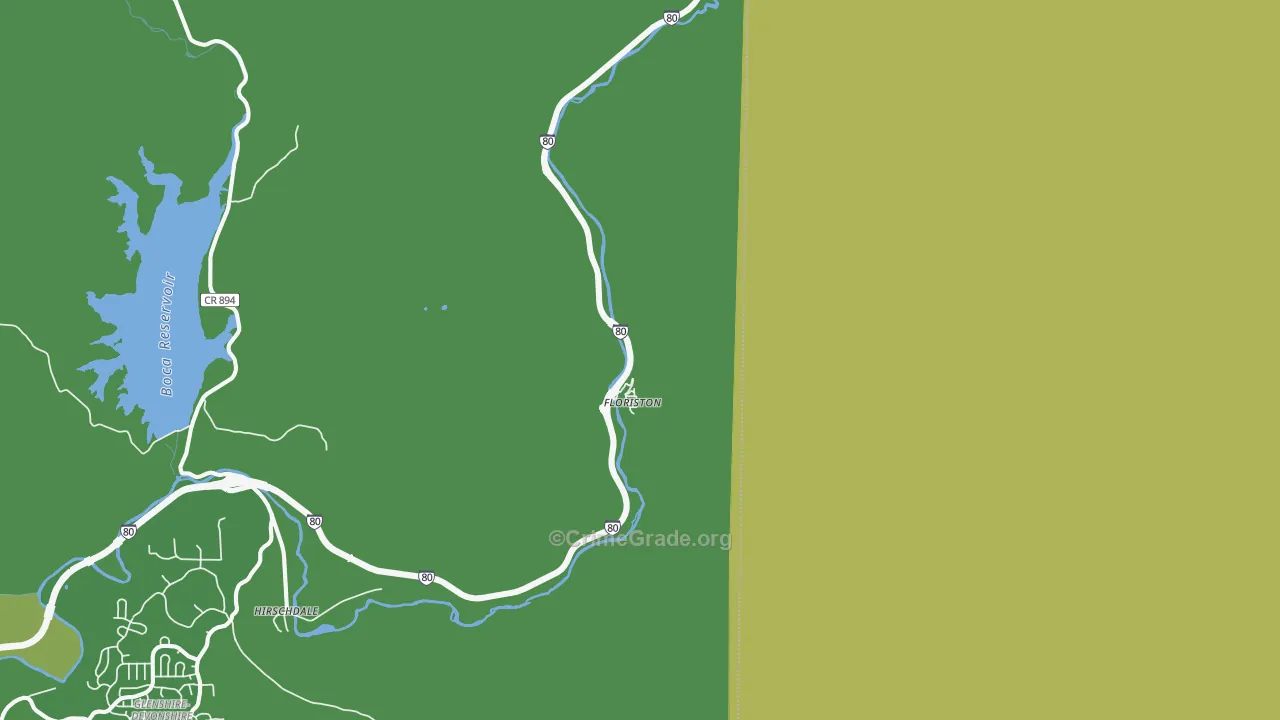 Floriston, CA Map of Vehicle Theft Rates