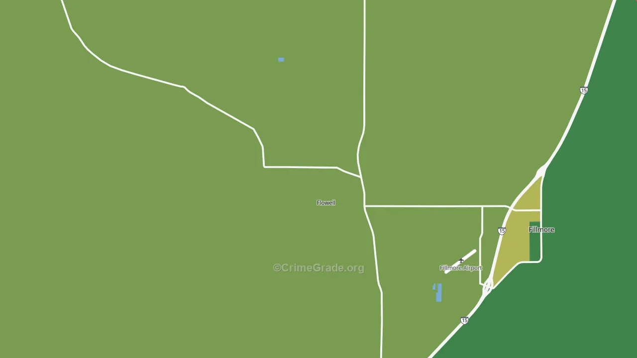 Flowell, UT Map of Vehicle Theft Rates