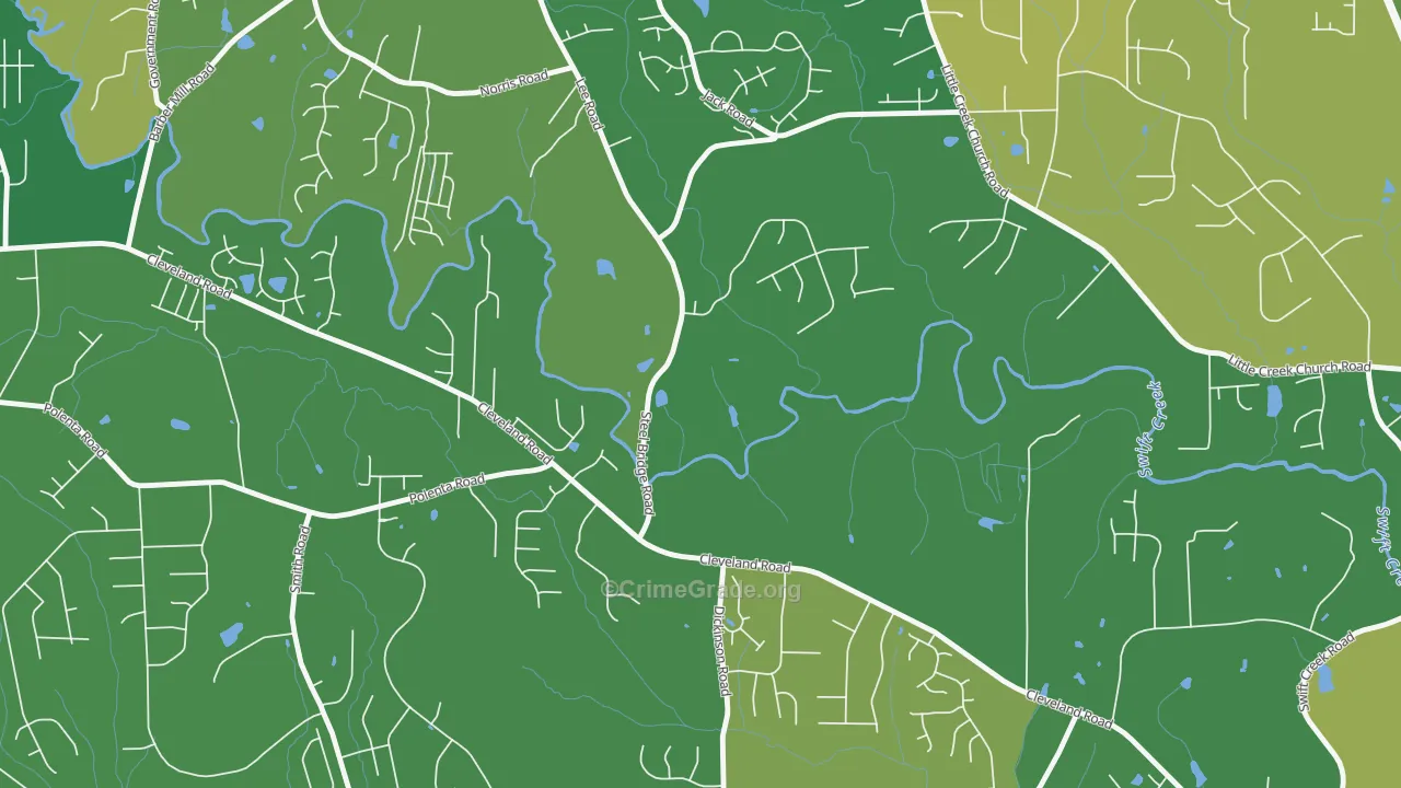 Flowers, NC Map of Vehicle Theft Rates
