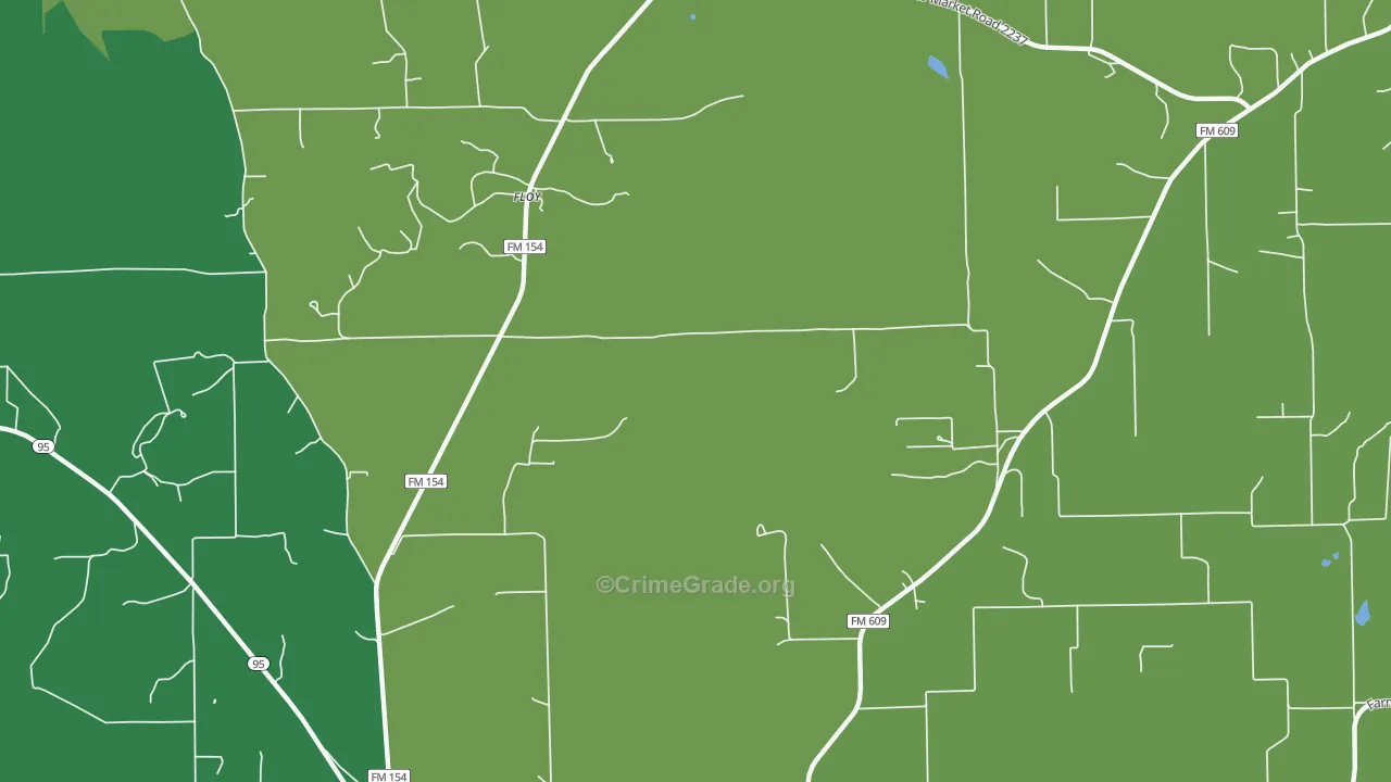 Floy, TX Map of Vehicle Theft Rates