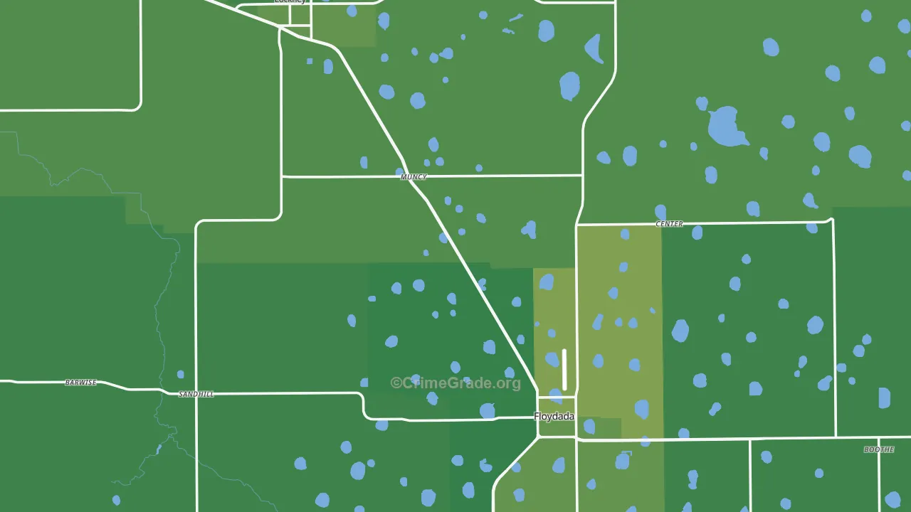 Floyd County, TX Map of Vehicle Theft Rates