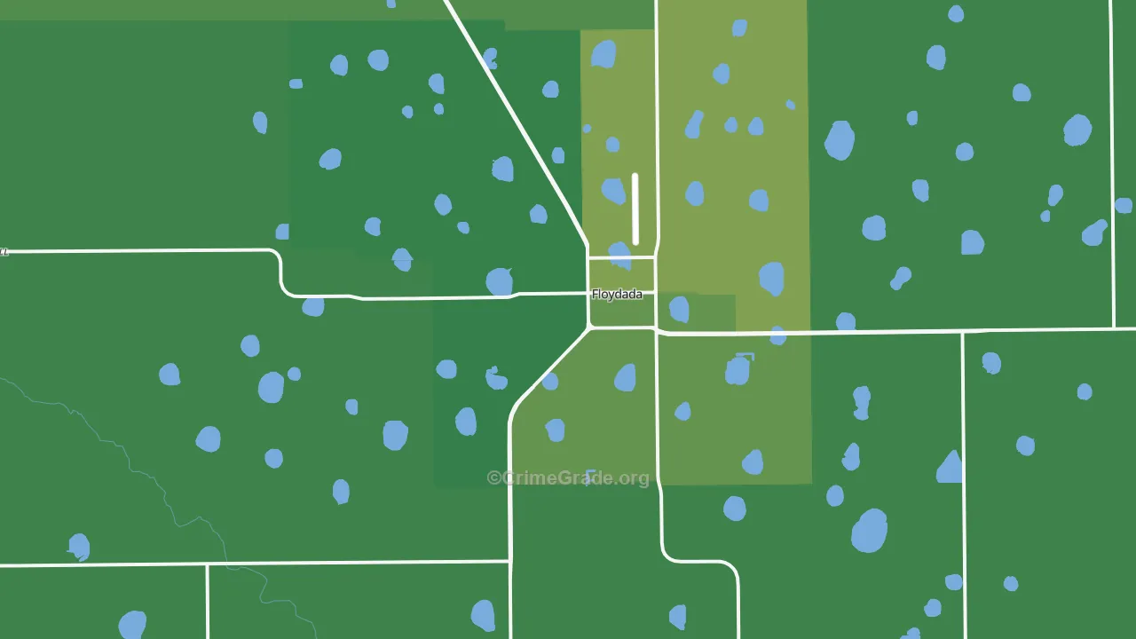 Floydada, TX Map of Vehicle Theft Rates