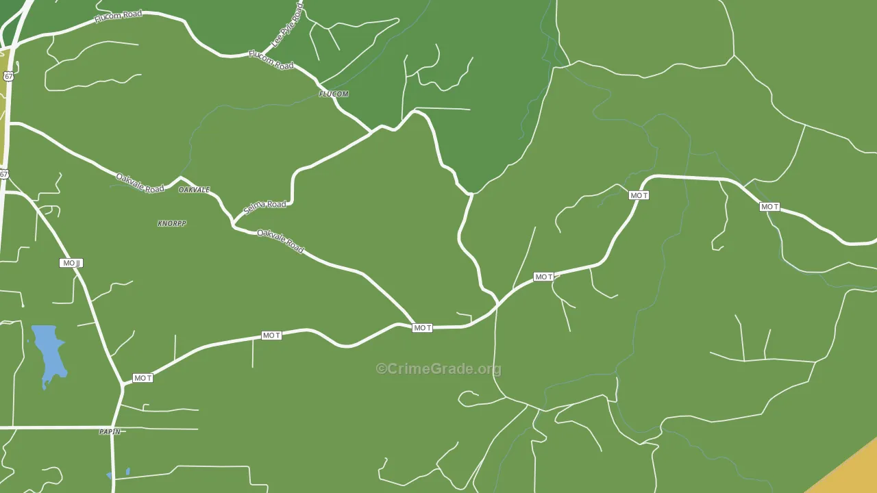 Flucom, MO Map of Vehicle Theft Rates