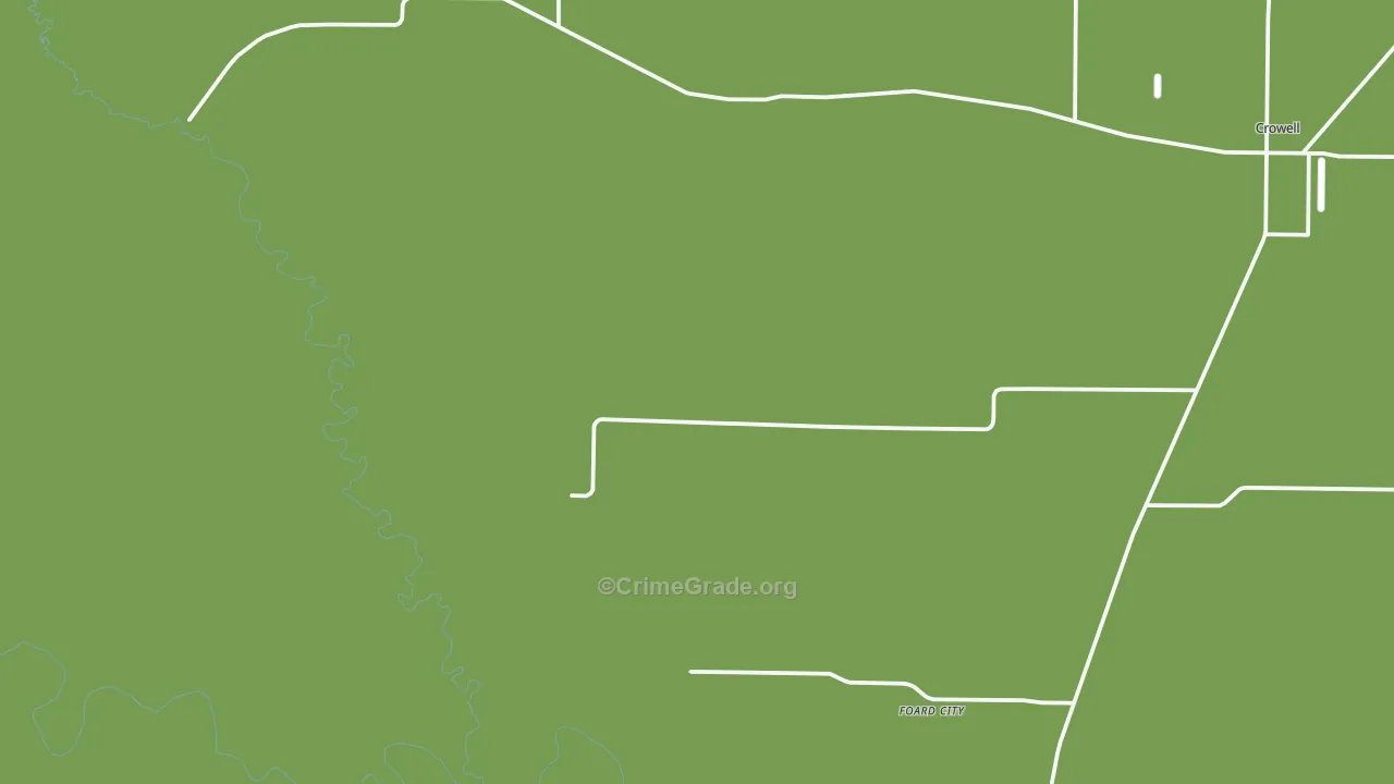 Foard City, TX Map of Vehicle Theft Rates