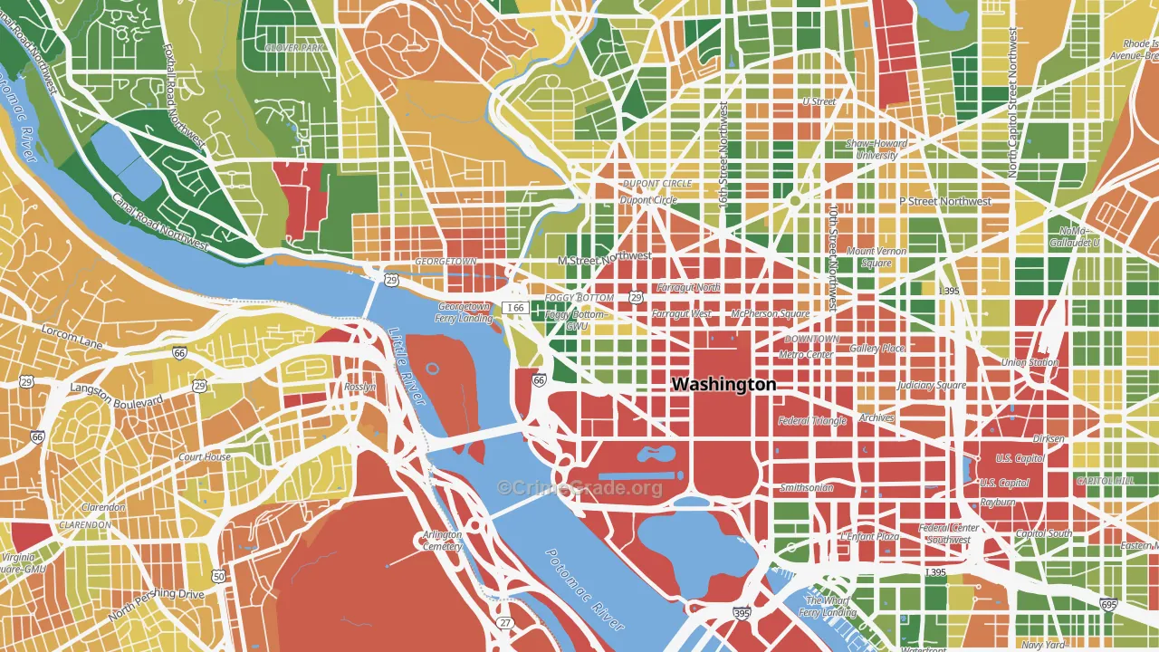 Foggy Bottom, Washington, DC Map of Vehicle Theft Rates